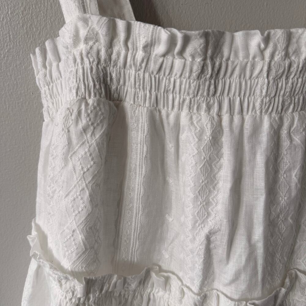 Shona Joy Cosmo Tiered Linen Mini Dress XS White NWT Resort Summer - Picture 8 of 10
